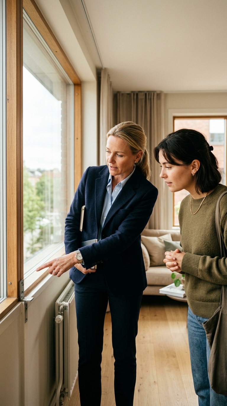Rådgiver inspicerer bolig sammen med køber