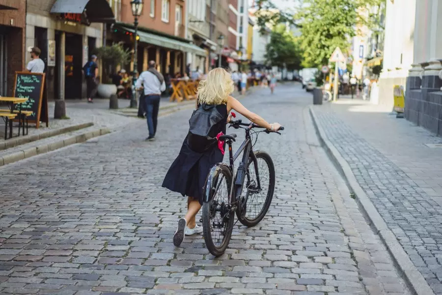 girl on bike in copenhagen